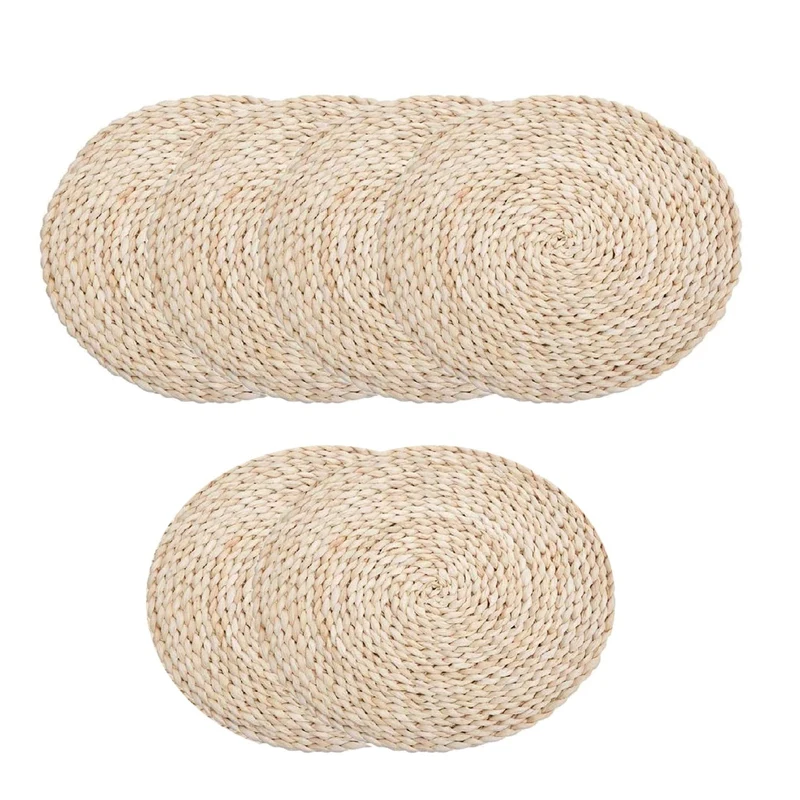Round Corn Straw Placemats,Natural Grass Braided for Tea Coffee Table Advantages, Heat Insulation Pads,6 Pack,14 Inch
Round Corn Straw Placemats,Natural Grass Braided for Tea Coffee Table Advantages, Heat Insulation Pads,6 Pack,14 Inch