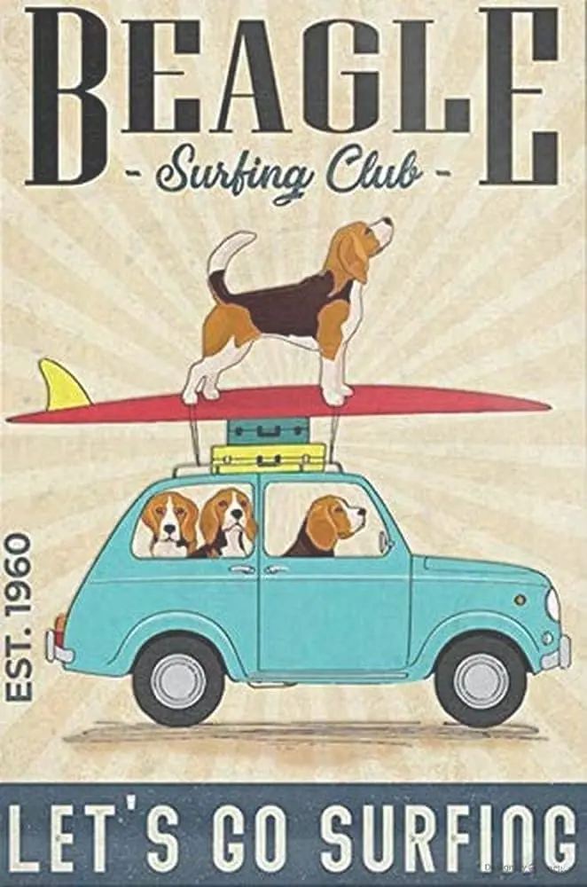 Metal Plaque Beagle Let's Go Surfing Poster Tin Sign Home Living Room Cafe Beach Wall Decoration Retro Metal Plate 12*8 Inch
Metal Plaque Beagle Let's Go Surfing Poster Tin Sign Home Living Room Cafe Beach Wall Decoration Retro Metal Plate 12*8 Inch