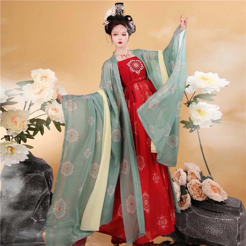 Chinese Traditional Hanfu Women Embroidered Princess Dance Dress Oriental Style Tang Dynasty Ancient Fairy Folk Dance Costume
Chinese Traditional Hanfu Women Embroidered Princess Dance Dress Oriental Style Tang Dynasty Ancient Fairy Folk Dance Costume