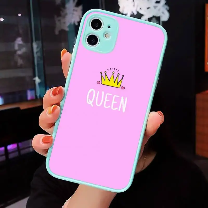 Matte Crown King Queen Phone Case Matte transparent For blue iPhone 12 Mini 11 Pro XR XS Max 7 8 Plus X Back Cover
Matte Crown King Queen Phone Case Matte transparent For blue iPhone 12 Mini 11 Pro XR XS Max 7 8 Plus X Back Cover