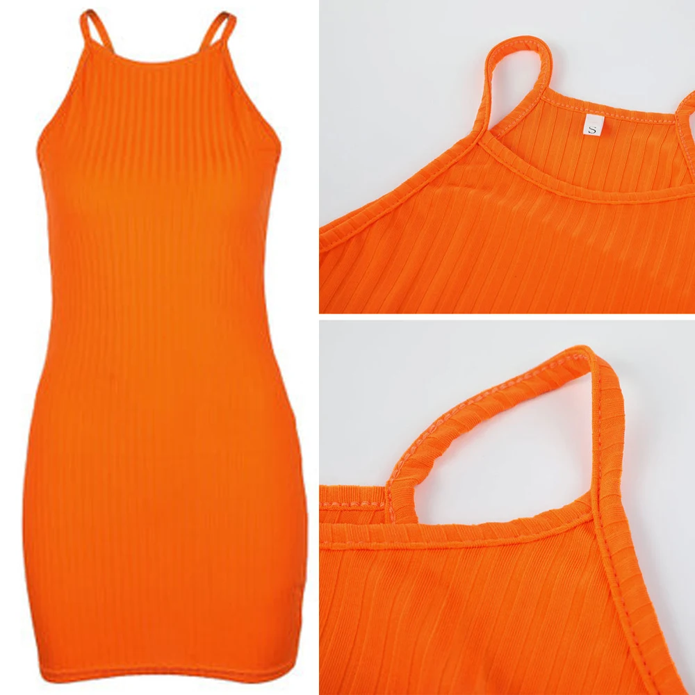 Women's Ladies Dresses Sexy Summer Sleeveless Tank Slim Mini Short Knitted Bodycon SunDress 5 Color Female Vestidos Orange
Women's Ladies Dresses Sexy Summer Sleeveless Tank Slim Mini Short Knitted Bodycon SunDress 5 Color Female Vestidos Orange