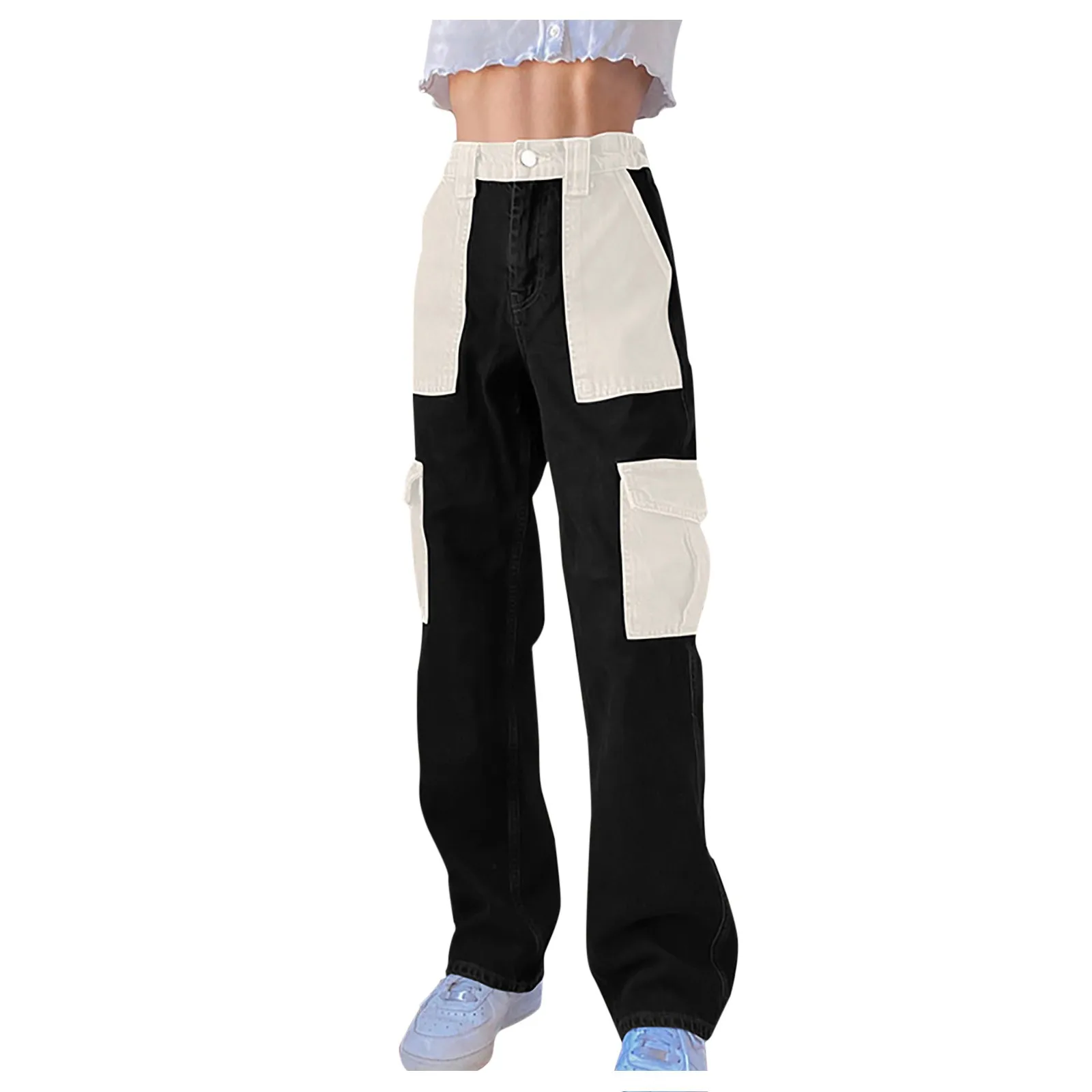 Ladies Fashion High Waist Multi-pocket Casual Jeans Fashion Women's High Waist Ripped Edge Casual Jeans Straight Leg Trousers
Ladies Fashion High Waist Multi-pocket Casual Jeans Fashion Women's High Waist Ripped Edge Casual Jeans Straight Leg Trousers