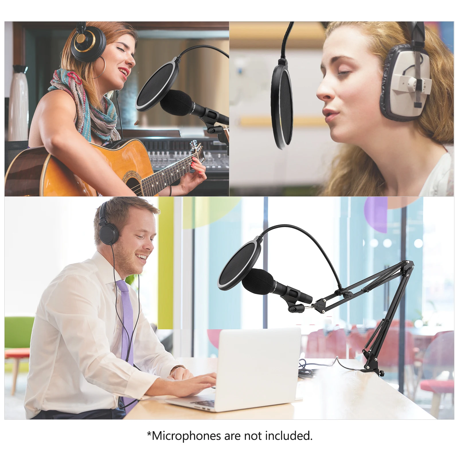 ammoon Microphone Arm Stand Set Microphone Holder + Metal Table Clamp + Filter + Sponge Wind Muff + Shock Mount 
ammoon Microphone Arm Stand Set Microphone Holder + Metal Table Clamp + Filter + Sponge Wind Muff + Shock Mount