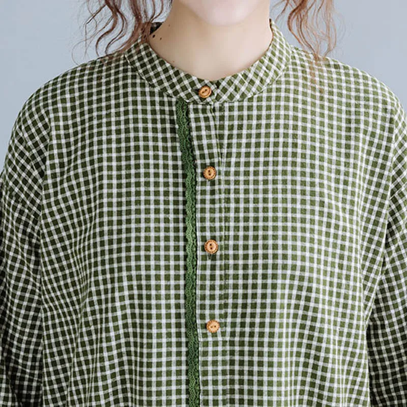 Womens Tops And Blouses Plus Size Cotton Linen Blouse Shirt 2020 Spring New Long Sleeve Plaid Lace Splice Loose Shirts Female
Womens Tops And Blouses Plus Size Cotton Linen Blouse Shirt 2020 Spring New Long Sleeve Plaid Lace Splice Loose Shirts Female