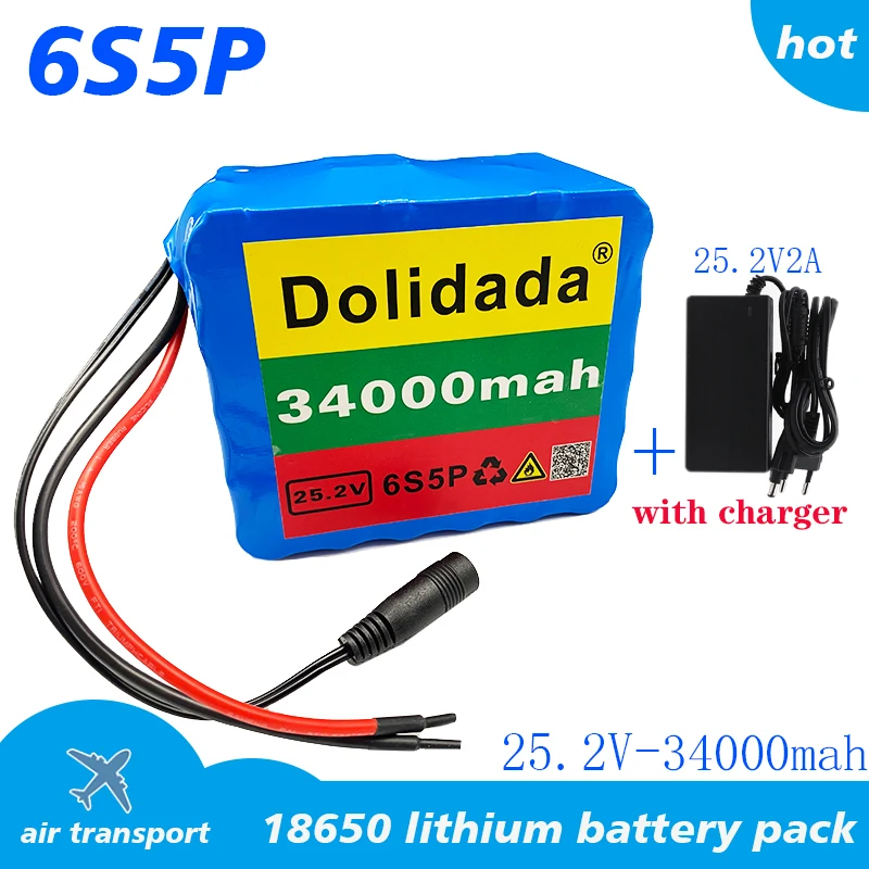 

24V 34Ah 6S5P 18650 li-ion battery pack 25.2v 34000mAh electric bicycle moped /electric/lithium ion battery pack+2A charger