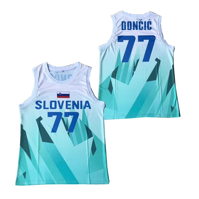 BG basketball jerseys SLOVENIJA 77 Doncic jersey Embroidery sewing Outdoor sportswear Hip-hop movie white jersey 2021
BG basketball jerseys SLOVENIJA 77 Doncic jersey Embroidery sewing Outdoor sportswear Hip-hop movie white jersey 2021