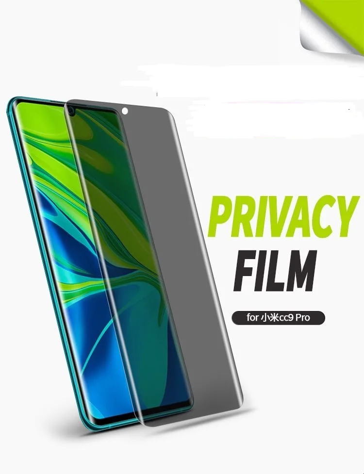 2020 3D Full Cover Hydrogel Membrane Anti Privacy Screen Protector for xiaomi cc9 /cc9 pro Tpu Film
2020 3D Full Cover Hydrogel Membrane Anti Privacy Screen Protector for xiaomi cc9 /cc9 pro Tpu Film