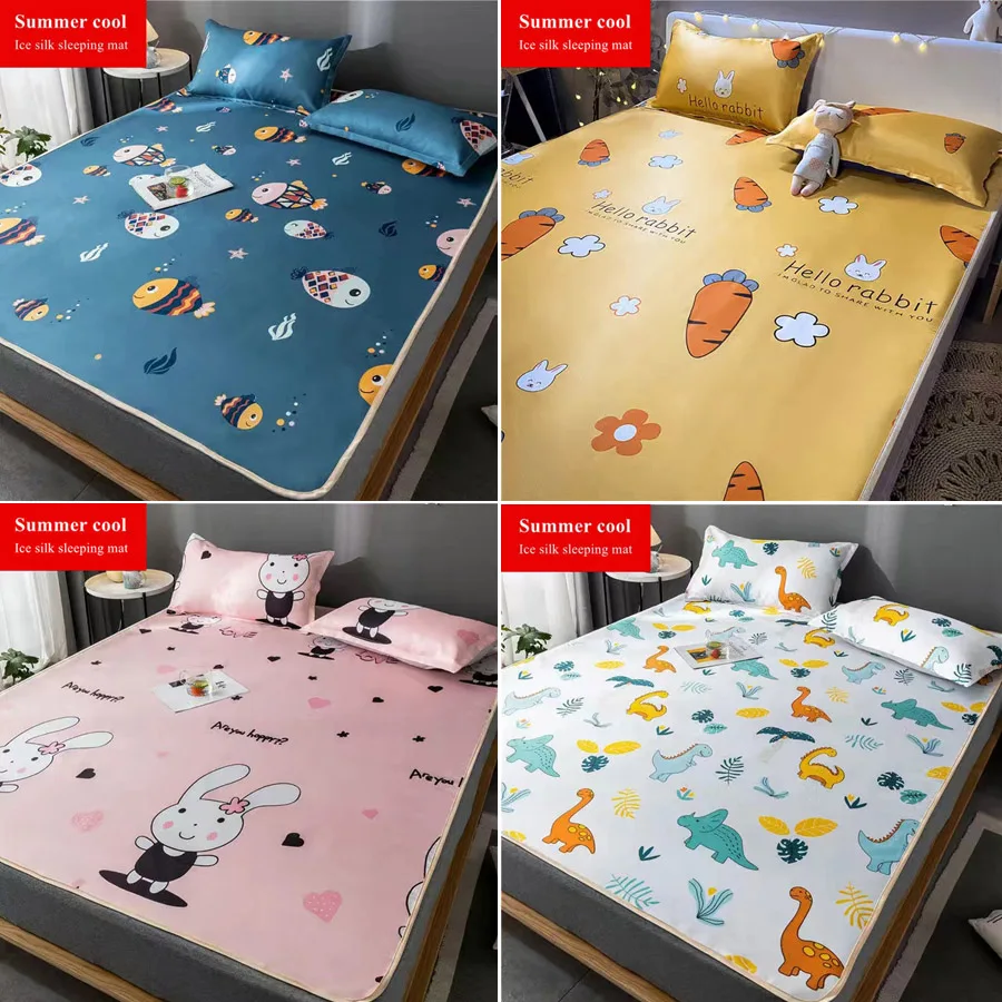 WOSTAR Washable summer ice silk bed mat cartoon print adult children cool cozy sleeping mat foldable portable bed protection pad
WOSTAR Washable summer ice silk bed mat cartoon print adult children cool cozy sleeping mat foldable portable bed protection pad
