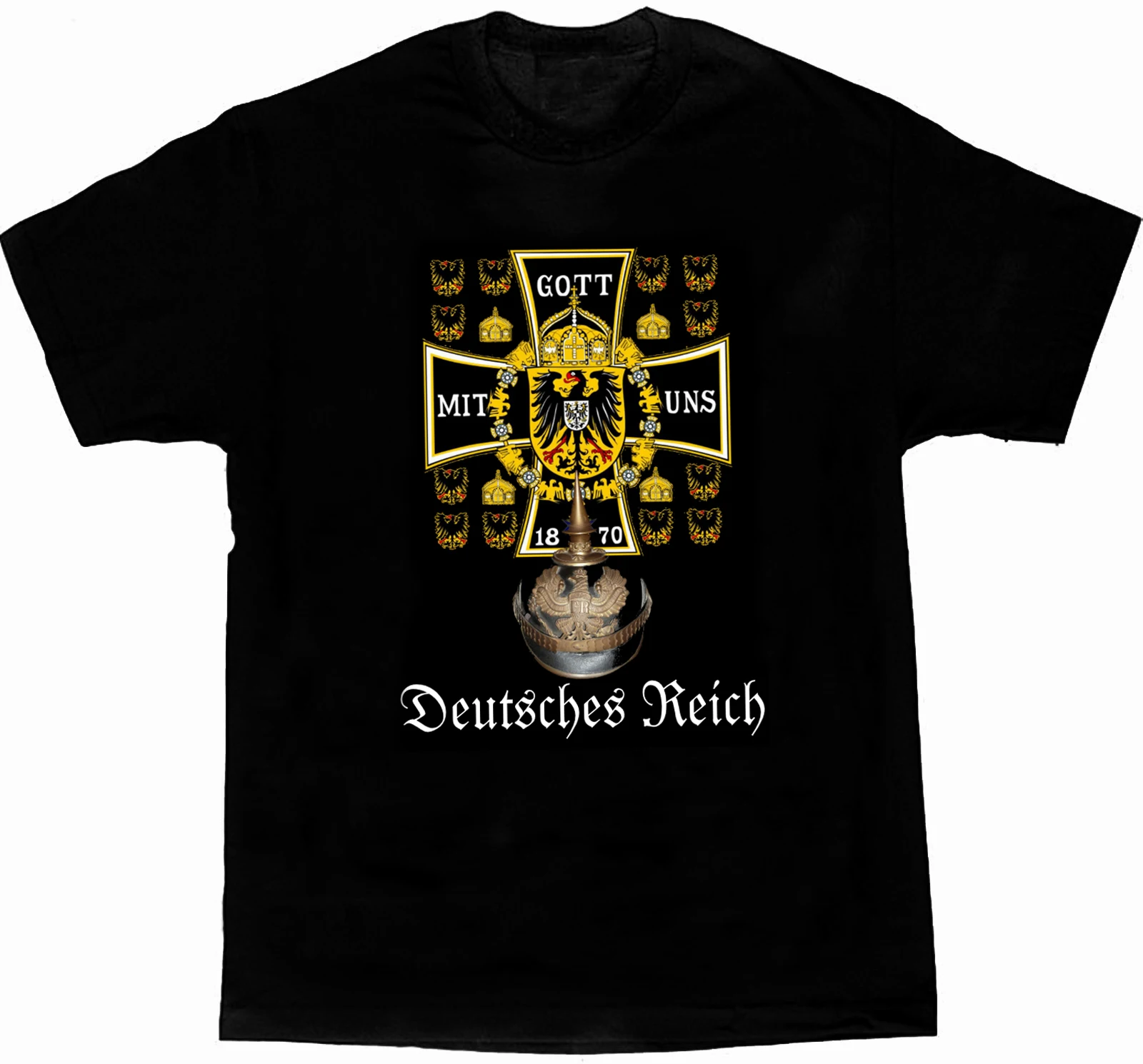 Unique Prussian Battle Flag 1870 and Pickelhaube Helmet T-Shirt. Summer Cotton Short Sleeve O-Neck Mens T Shirt New S-3XL
Unique Prussian Battle Flag 1870 and Pickelhaube Helmet T-Shirt. Summer Cotton Short Sleeve O-Neck Mens T Shirt New S-3XL