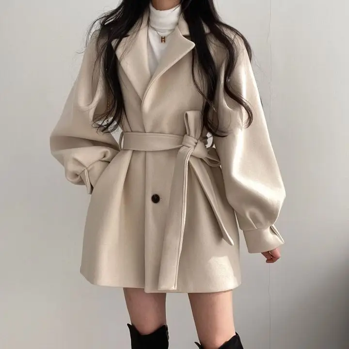 New chic autumn and winter mid length loose winded overcoat tweed suit colonial small tweed overcoat
New chic autumn and winter mid length loose winded overcoat tweed suit colonial small tweed overcoat
