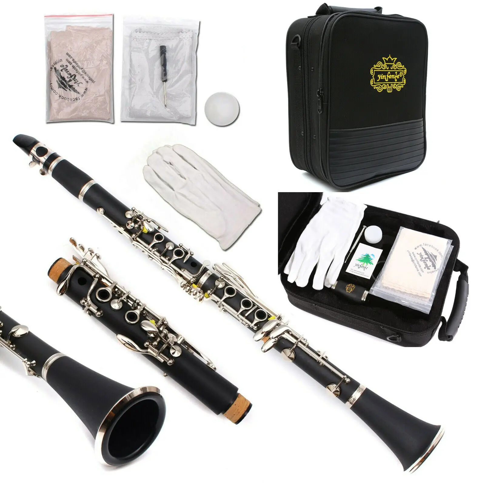 Профессиональный кларнет Bb ключ Ebonite дерево никелированный чехол для кларнета