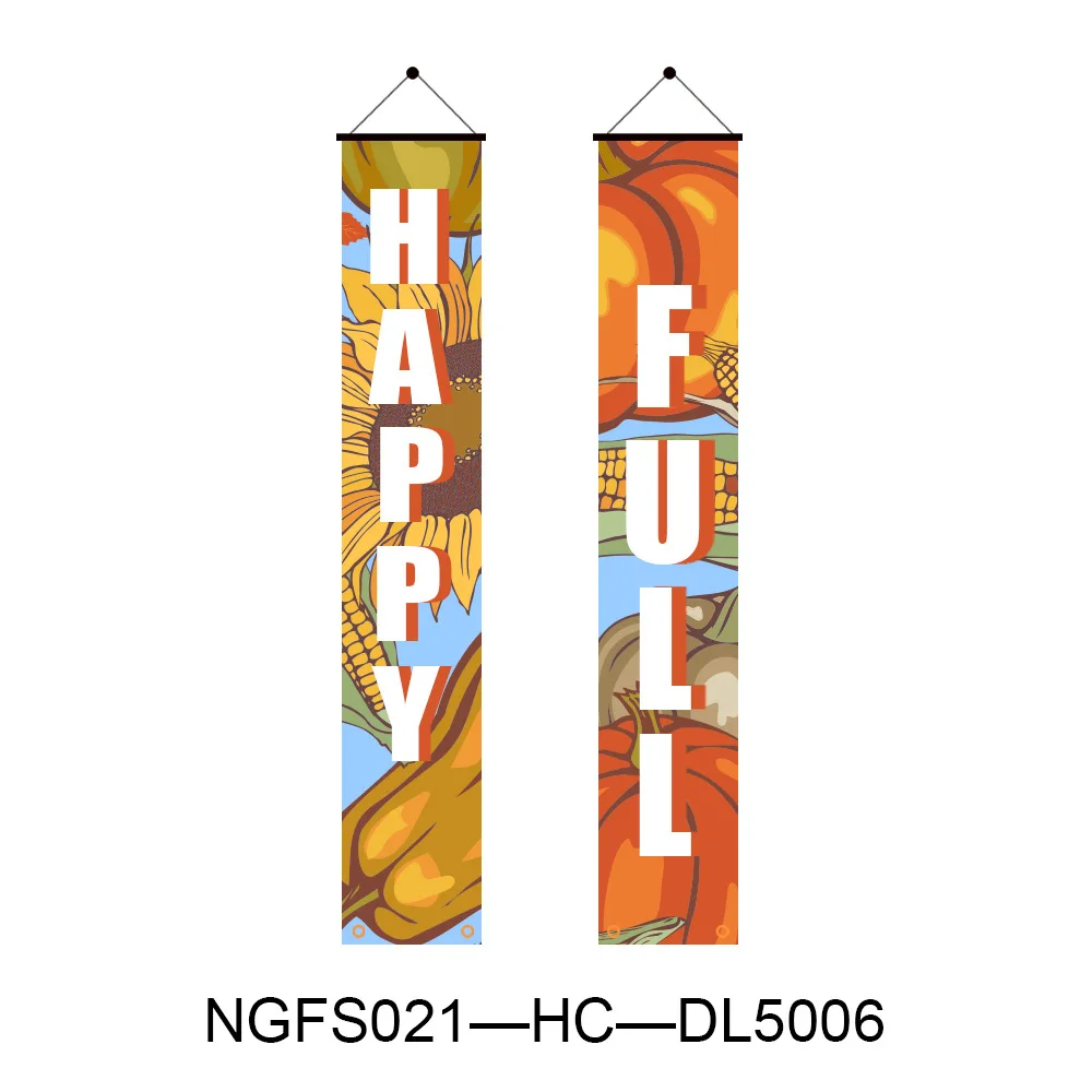 New pumpkin harvest festival couplet flag happy full Thanksgiving outdoor decoration curtain hanging flag size 31*180cm 
New pumpkin harvest festival couplet flag happy full Thanksgiving outdoor decoration curtain hanging flag size 31*180cm
