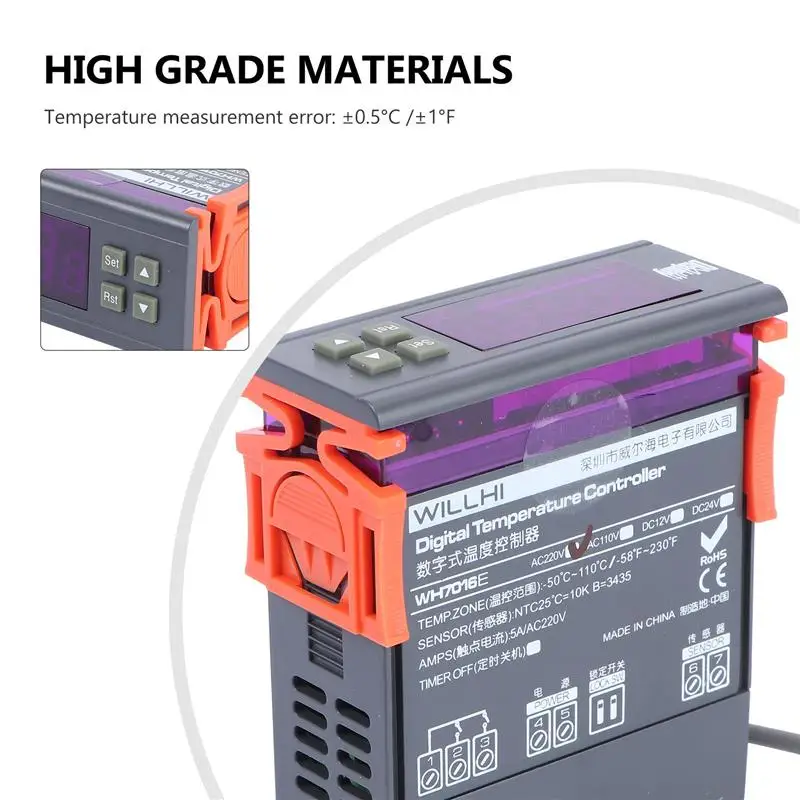 1Pc Temperature Controller Digital Temperature Controller Durable Thermostat Lasting Use Thermostat Home Accessories for Home
1Pc Temperature Controller Digital Temperature Controller Durable Thermostat Lasting Use Thermostat Home Accessories for Home