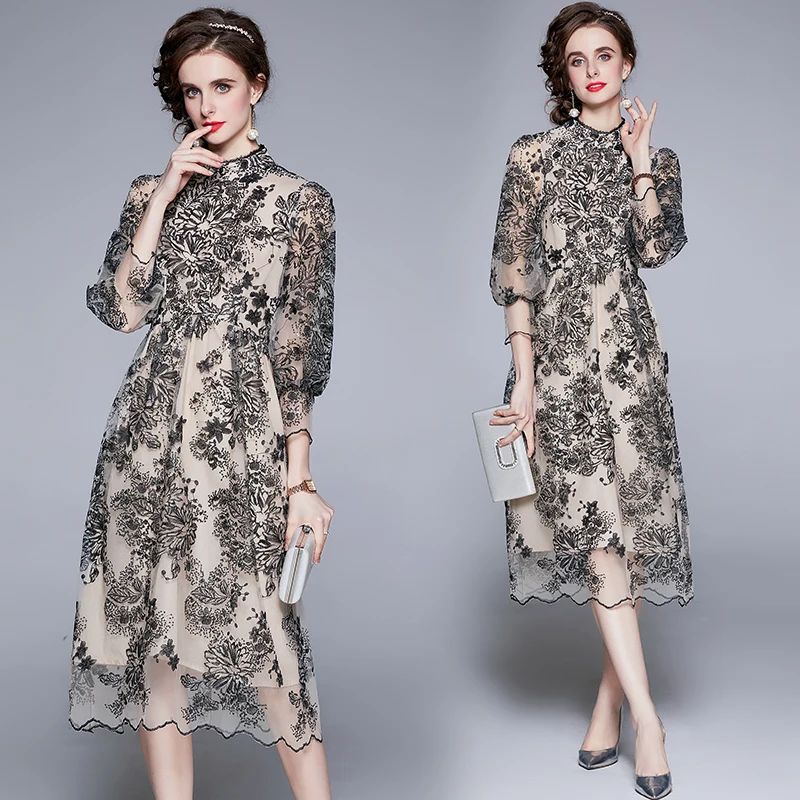 Simgent Mesh Embroidery Dress Women Summer Lantern Sleeve Midi Vintage Retro Dresses Femme Robe Frocks Vestidos SG14207
Simgent Mesh Embroidery Dress Women Summer Lantern Sleeve Midi Vintage Retro Dresses Femme Robe Frocks Vestidos SG14207