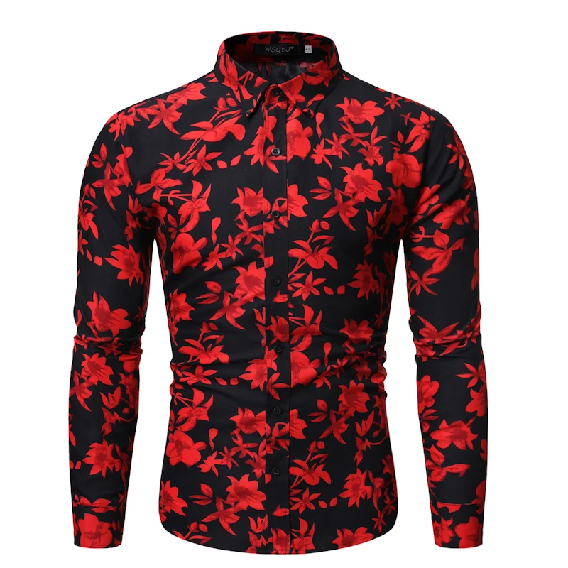 Mens Black Red Floral Print Shirts 2021 Autumn New Slim Fit Long Sleeve Dress Shirt Men Casual Hawaiian Shirt Camisas Hombre XXL
Mens Black Red Floral Print Shirts 2021 Autumn New Slim Fit Long Sleeve Dress Shirt Men Casual Hawaiian Shirt Camisas Hombre XXL