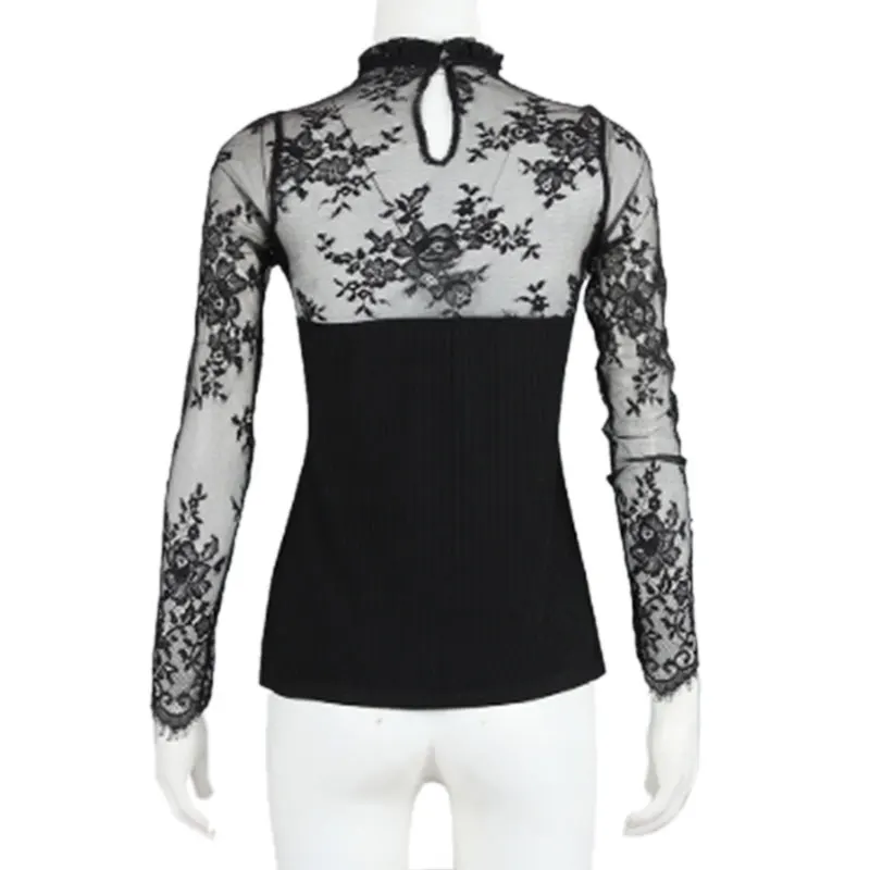 #w Lacework Stitching Womens Shirts Ribbed Round Neck Long Sleeve See Through Tops Hollow Out Fall Ladies Basic Clothes
#w Lacework Stitching Womens Shirts Ribbed Round Neck Long Sleeve See Through Tops Hollow Out Fall Ladies Basic Clothes