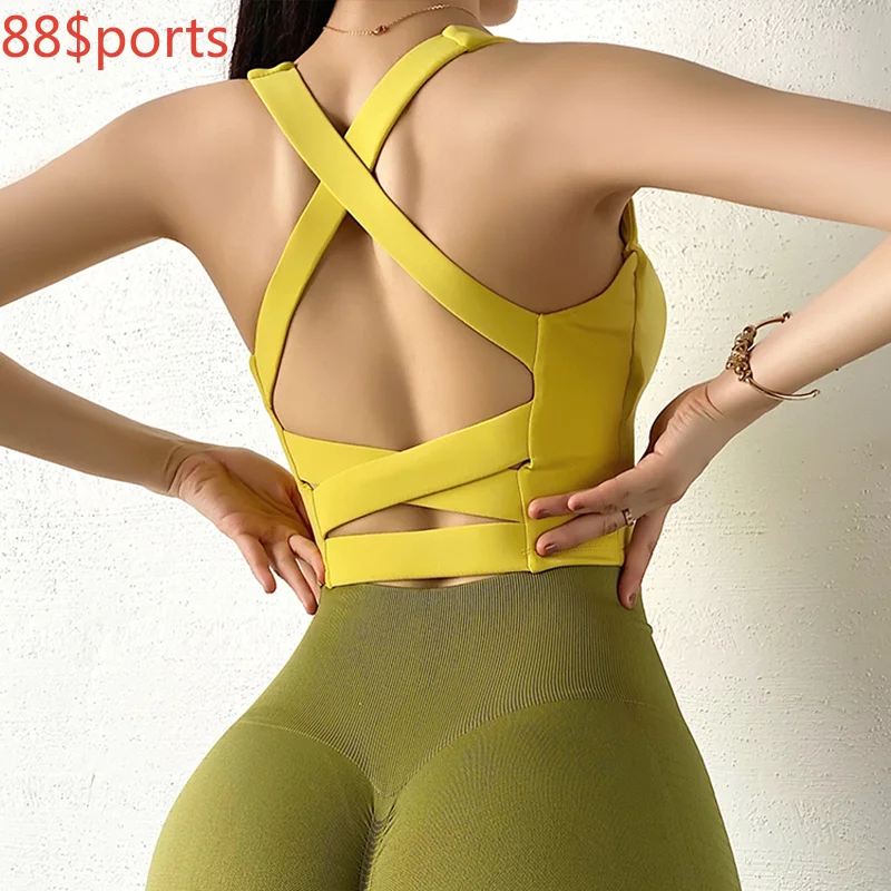 High Stretch Yoga Crop Top Sports Wear For ladies Gym Shockproof Running Sport Bra Push Up Gym workout Vest Cloth
High Stretch Yoga Crop Top Sports Wear For ladies Gym Shockproof Running Sport Bra Push Up Gym workout Vest Cloth