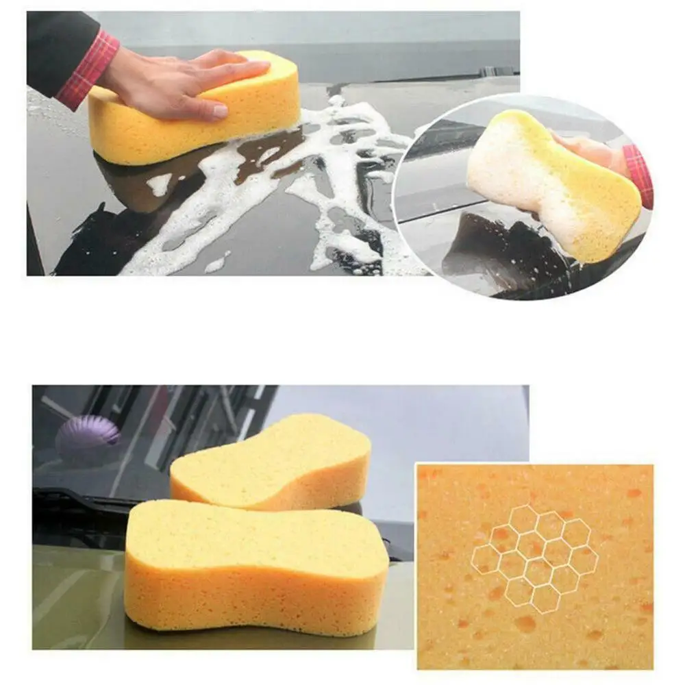 

Car Wash Sponge Cleaning Honeycomb Detailing Coral Yellow Tools Sponge Thick Supplies Auto-Wash Car Absorbent R3S1