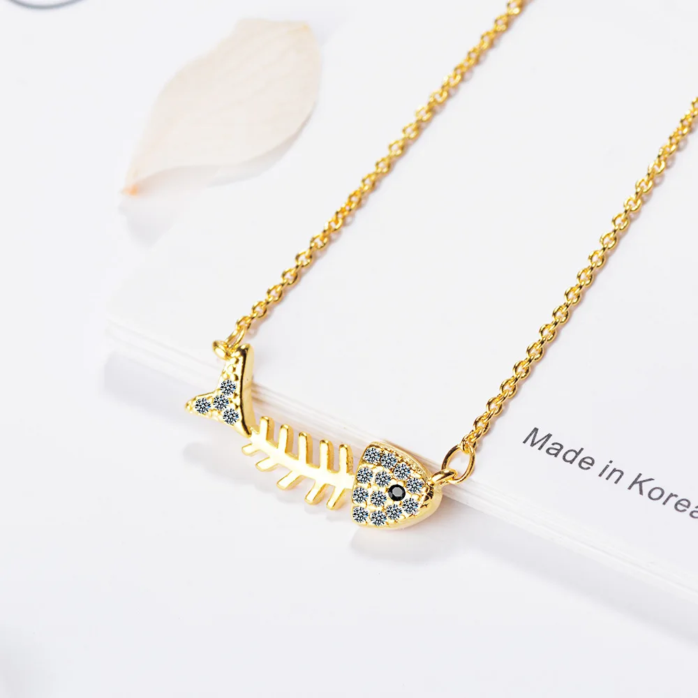 GCC83 925 Silver Trendy Shine CZ Zircon Fish Bone Ladies Pendant Necklace Jewelry For Women Birthday Gift
GCC83 925 Silver Trendy Shine CZ Zircon Fish Bone Ladies Pendant Necklace Jewelry For Women Birthday Gift