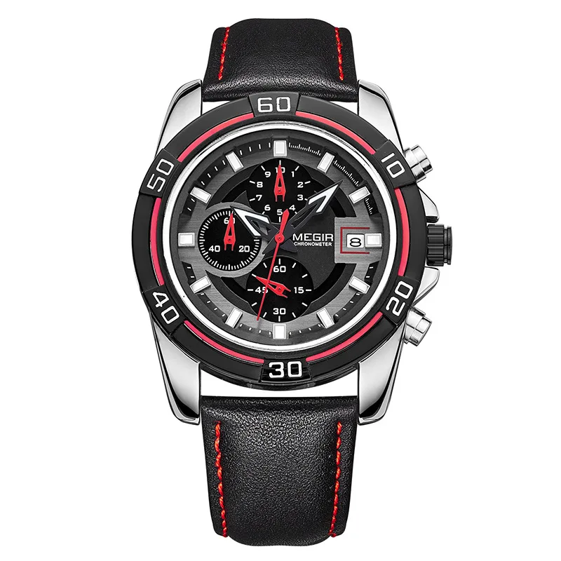 MEGIR New Sports Leather Fashion Waterproof Chronograph Three Eye Design Calendar Quartz Watches Wrist Relogio Masculino 2023G
MEGIR New Sports Leather Fashion Waterproof Chronograph Three Eye Design Calendar Quartz Watches Wrist Relogio Masculino 2023G