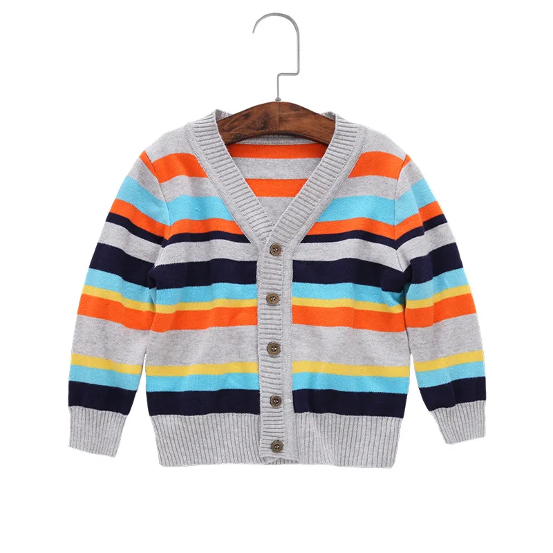 Осенний свитер для девочек кардиганы хлопковый джемпер маленьких вязаная одежда