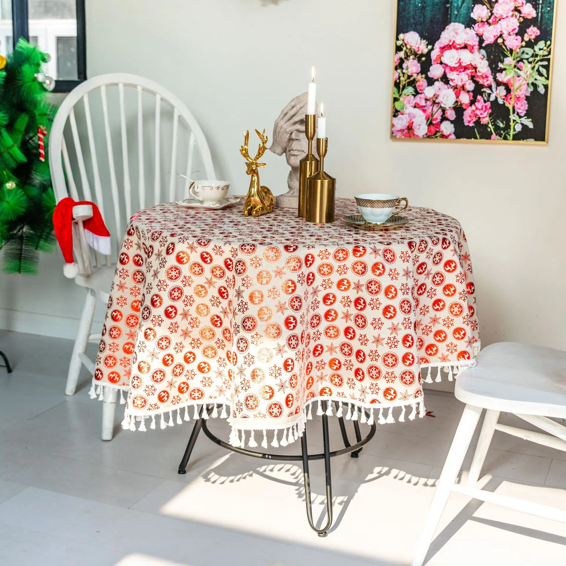 Cotton-Linen Tassel Round Table Cloth Decorated Circular Pattern Oil-proof Table Cover Christmas Home Kitchen Dining Room
Cotton-Linen Tassel Round Table Cloth Decorated Circular Pattern Oil-proof Table Cover Christmas Home Kitchen Dining Room
