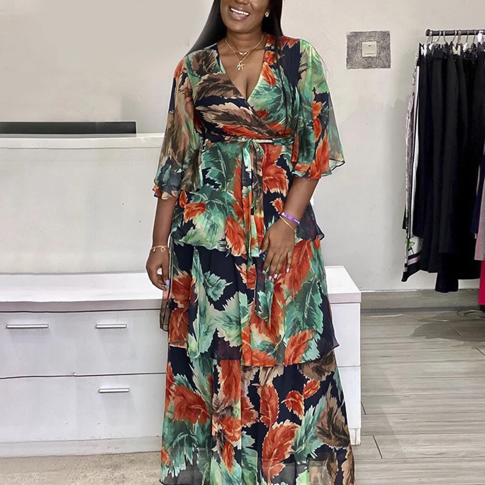 Elegant African Evening Dresses 2021 New Style Floral Print V Neck High Waisted A Line Fashion Party Night Dinner Vestidos Mujer
Elegant African Evening Dresses 2021 New Style Floral Print V Neck High Waisted A Line Fashion Party Night Dinner Vestidos Mujer