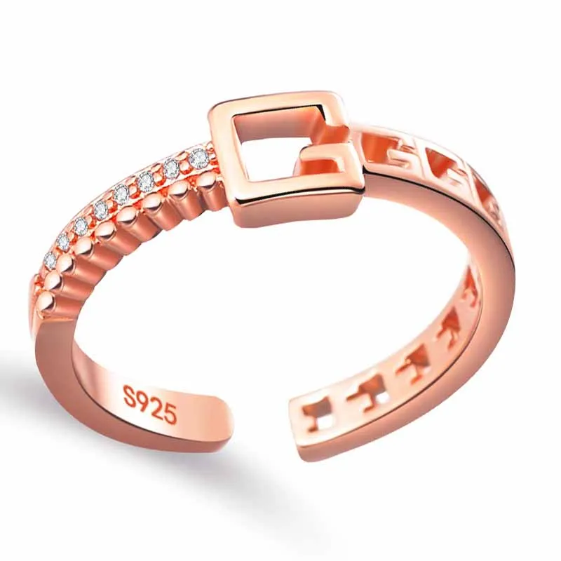 925 sterling silver fashion women's jewelry high quality crystal zircon wisp hollow G letter open ring rose gold gold and silver
925 sterling silver fashion women's jewelry high quality crystal zircon wisp hollow G letter open ring rose gold gold and silver
