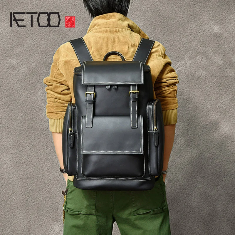 AETOO Retro top layer leather backpack, trendy large-capacity backpack, men's leather backpack
AETOO Retro top layer leather backpack, trendy large-capacity backpack, men's leather backpack