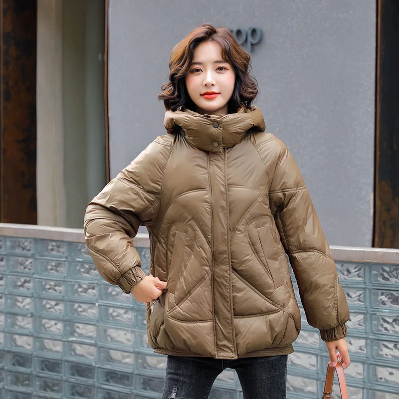 Womens Short Gloosy Hooded Parka Stand Collar Solid Winter Jackets For Women Cotton Outwear New Female Casual Zipper Parkas Coat
Womens Short Gloosy Hooded Parka Stand Collar Solid Winter Jackets For Women Cotton Outwear New Female Casual Zipper Parkas Coat