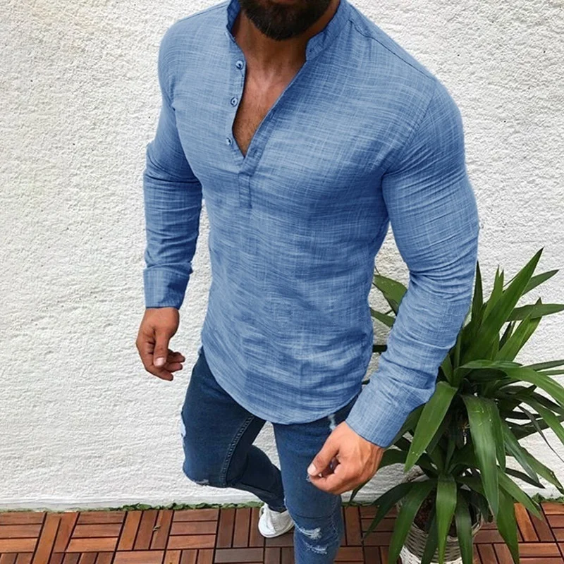 ZOGAA Fashion Mens Pullover Shirt Long Sleeve Linen Shirts Collarless Shirt Men Camisas Manga Comprida Camisa Masculina
ZOGAA Fashion Mens Pullover Shirt Long Sleeve Linen Shirts Collarless Shirt Men Camisas Manga Comprida Camisa Masculina