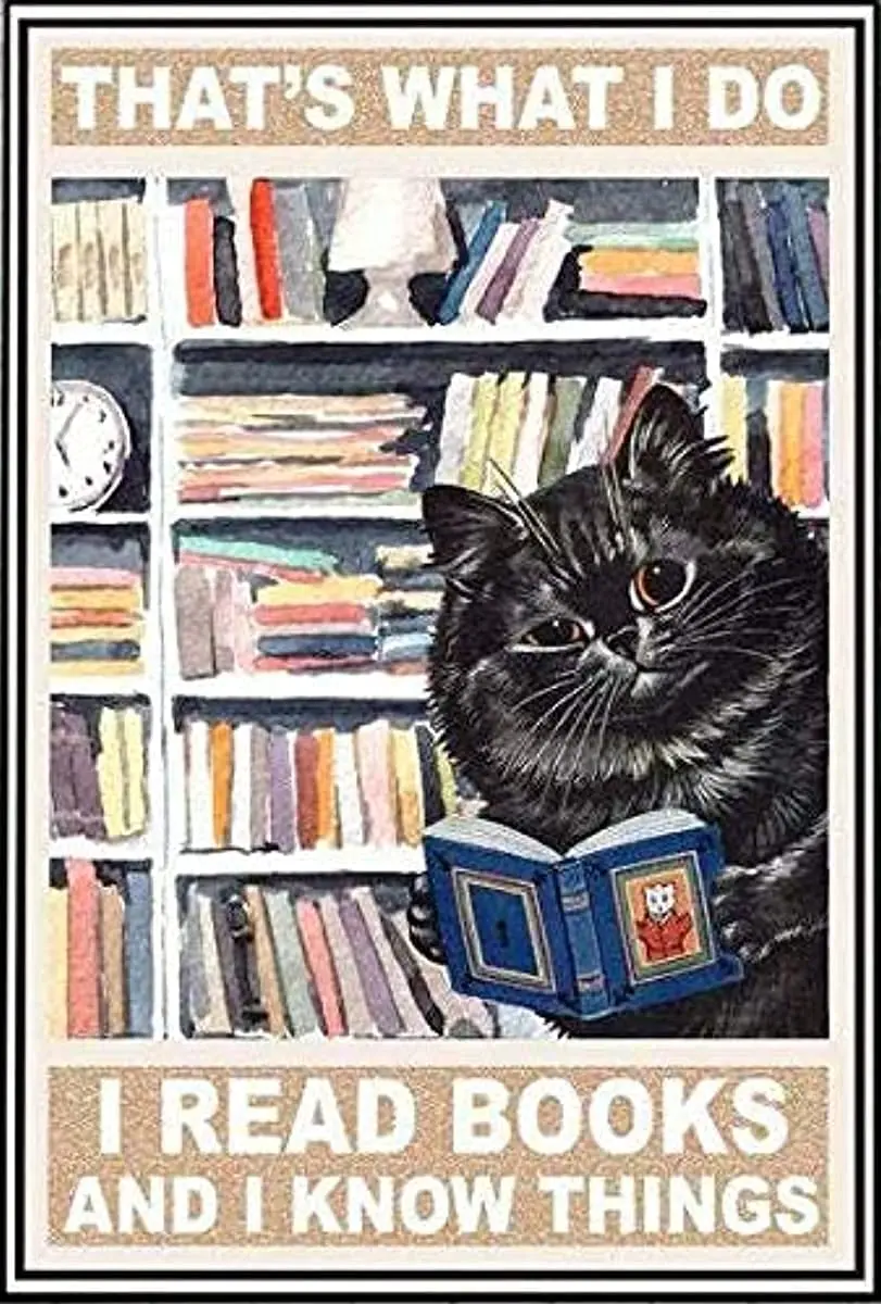 Вот что я делаю, я читаю книги и знаю вещи, книга с кошкой в стиле ретро, металлический жестяной знак, винтажный знак для домашнего декора коф...
Вот что я делаю, я читаю книги и знаю вещи, книга с кошкой в стиле ретро, металлический жестяной знак, винтажный знак для домашнего декора коф...
