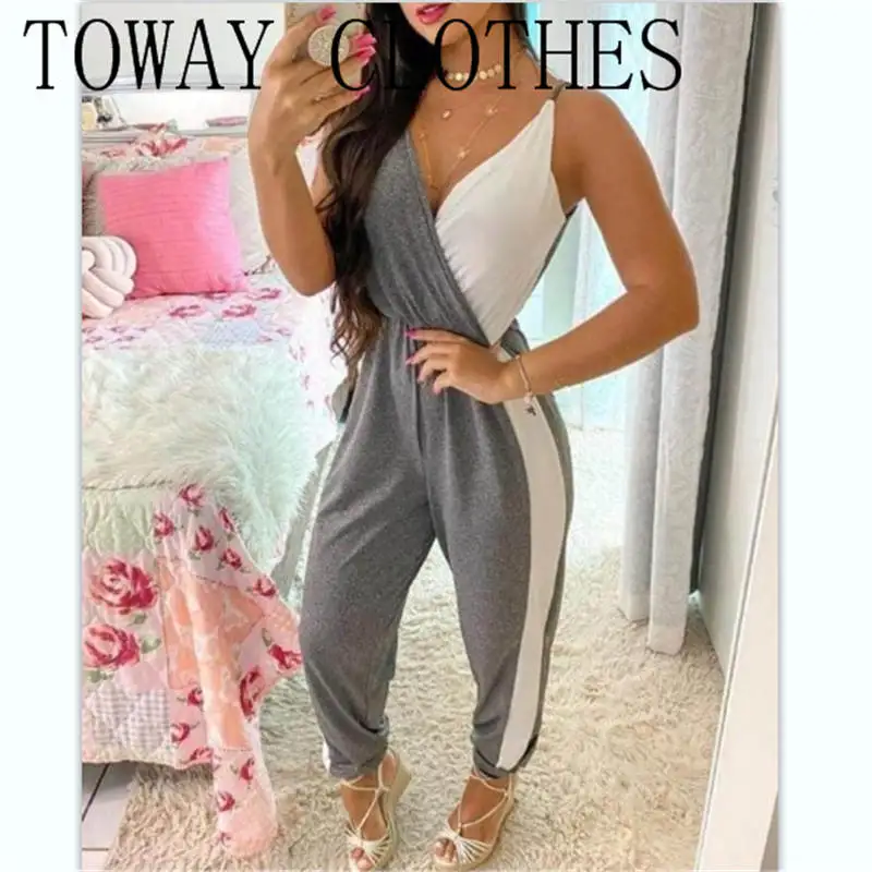 Summer Women Spaghetti Strap V-Neck Colorblock Casual Jumpsuit Sexy One Piece Playsuit
Summer Women Spaghetti Strap V-Neck Colorblock Casual Jumpsuit Sexy One Piece Playsuit