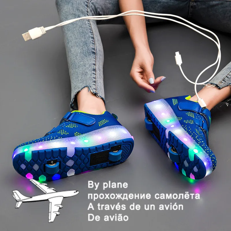 2021 New 27-40 USB Charging Children Sneakers With 2 Wheels Girls Boys Led Shoes Kids Sneakers With Wheels Roller Skate Shoes
2021 New 27-40 USB Charging Children Sneakers With 2 Wheels Girls Boys Led Shoes Kids Sneakers With Wheels Roller Skate Shoes