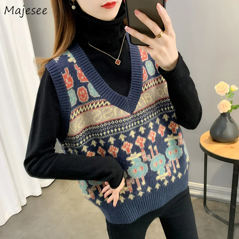 Sweater Vest Women Geometric Knitted Waistcoat Top V-neck Sleeveless Bottoming Jumpers Vintage Patchwork Loose Fit Sweaters Chic
Sweater Vest Women Geometric Knitted Waistcoat Top V-neck Sleeveless Bottoming Jumpers Vintage Patchwork Loose Fit Sweaters Chic