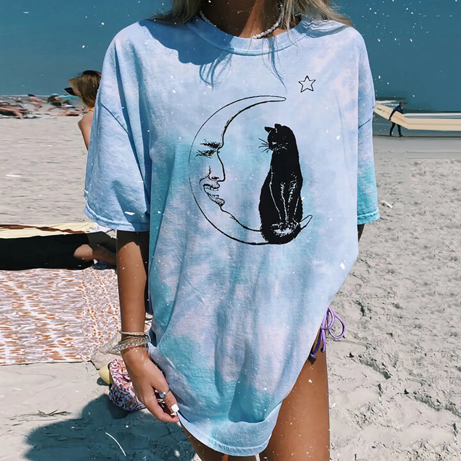 Graphic Blouse Woman Sun And Moon Print O-neck Loose Long Sleeve T-shirt Tops Women 2021 Casual Short Sleeve Tops Blouse#f35
Graphic Blouse Woman Sun And Moon Print O-neck Loose Long Sleeve T-shirt Tops Women 2021 Casual Short Sleeve Tops Blouse#f35