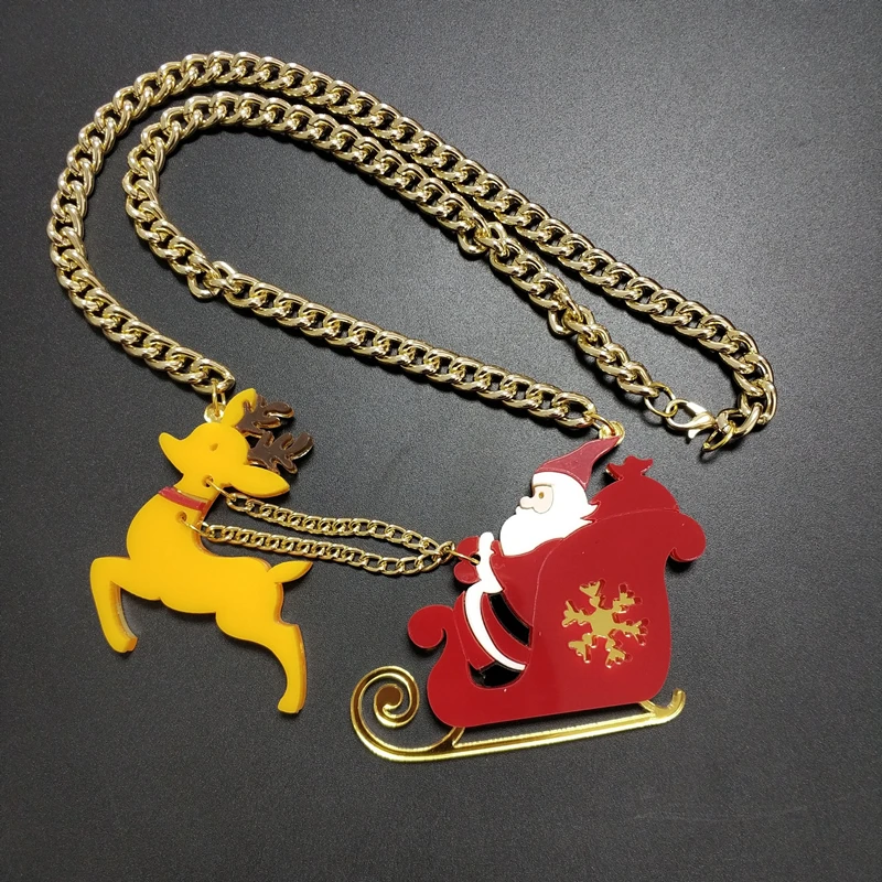 2021 Father Christmas Sweater Pendant Necklace for Women Santa Ride Chain Girls Kids Cute Trendy Jewelry Acrylic Accessories
2021 Father Christmas Sweater Pendant Necklace for Women Santa Ride Chain Girls Kids Cute Trendy Jewelry Acrylic Accessories
