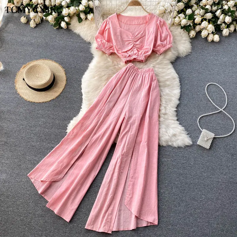 Tracksuit Female 2021 Women's White Crop Top Wild High Waist Irregular Wide Leg Woman Pants 2 Piece Sets Womens Outfits Summer
Tracksuit Female 2021 Women's White Crop Top Wild High Waist Irregular Wide Leg Woman Pants 2 Piece Sets Womens Outfits Summer