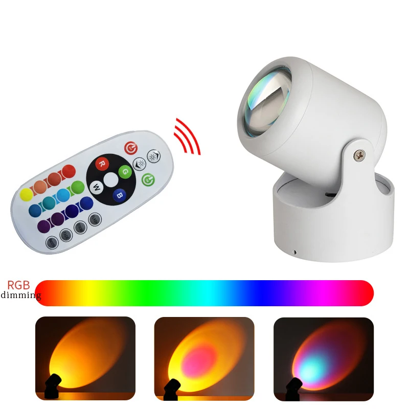 RGB USB Sunset Red Projector LED Night Light Rainbow Color Changing Remote Control Lamp For Bedroom Wall Background Decoration
RGB USB Sunset Red Projector LED Night Light Rainbow Color Changing Remote Control Lamp For Bedroom Wall Background Decoration
