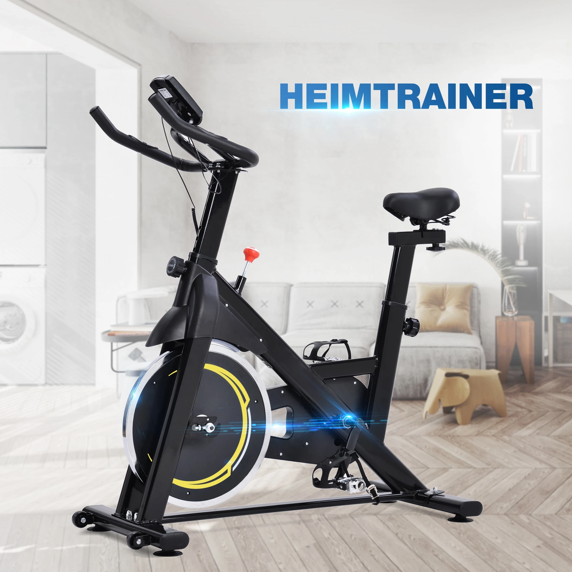 Indoor Cycling Bike mit 8KG Schwungrad, Magnet riemenantrieb Heimtrainer für Heimgymnastik
Indoor Cycling Bike mit 8KG Schwungrad, Magnet riemenantrieb Heimtrainer für Heimgymnastik