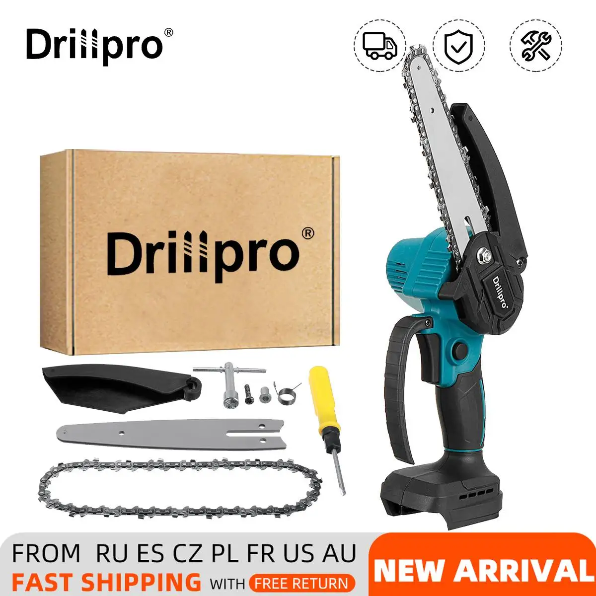 Drillpro 4/6 Inch Cordless Chain Saw Mini Handheld Pruning Saw Woodworking Electric Saw Cutting Tool For Makiita 18V Battery
Drillpro 4/6 Inch Cordless Chain Saw Mini Handheld Pruning Saw Woodworking Electric Saw Cutting Tool For Makiita 18V Battery