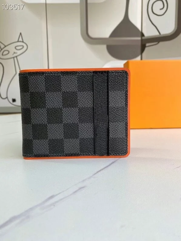 Luxury quality men's wallet trend short wallet classic plaid style