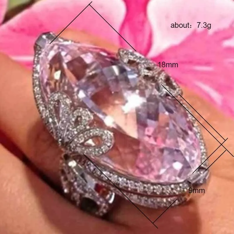 Popular Ladies Wedding Big Pink Horse Eye Shaped Crystal Ring Inlaid Rhinestone Zircon for Women Party Engagement Jewelry
Popular Ladies Wedding Big Pink Horse Eye Shaped Crystal Ring Inlaid Rhinestone Zircon for Women Party Engagement Jewelry
