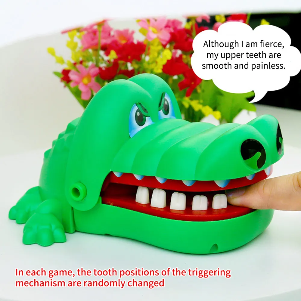 Electric Teeth Bite Toy Crocodile Mouth Dentist Bite Finger Game Safe Rubber Teeth Funny Gags Toy For Kids Play Fun
Electric Teeth Bite Toy Crocodile Mouth Dentist Bite Finger Game Safe Rubber Teeth Funny Gags Toy For Kids Play Fun