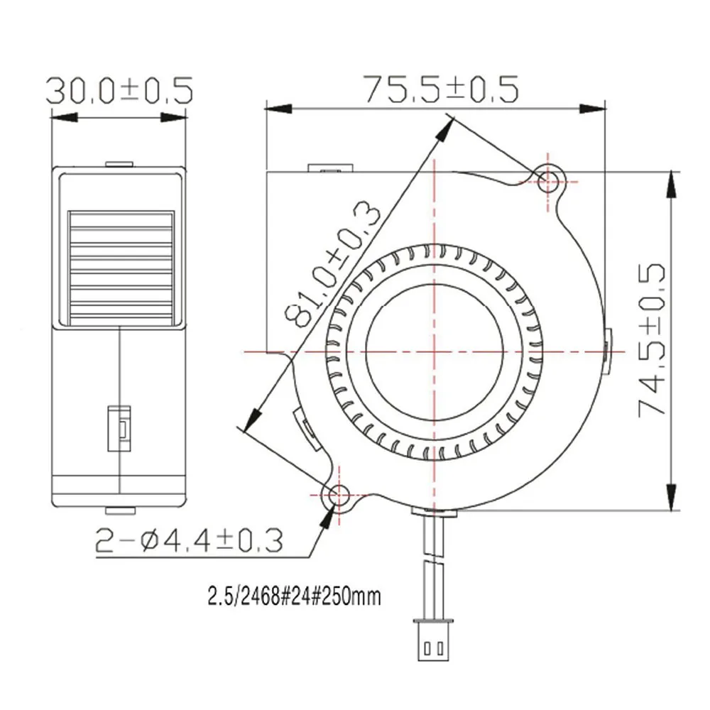 2pin BFB0712H 7530 DC 12V 0.36A Projector Blower Centrifugal Fan Cooling Fan 75x75x30mm
2pin BFB0712H 7530 DC 12V 0.36A Projector Blower Centrifugal Fan Cooling Fan 75x75x30mm