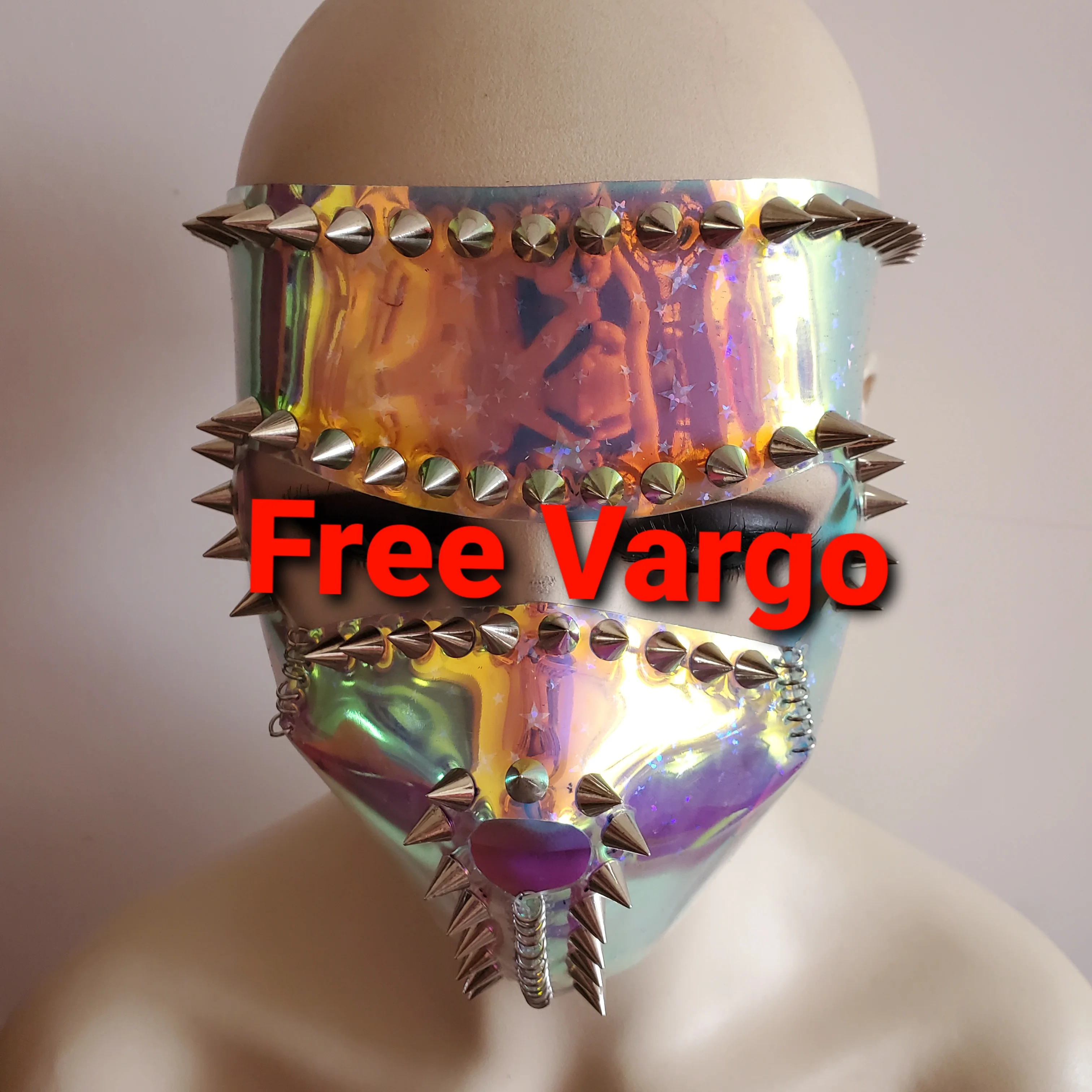 Burning Man Full Face Rivet Mask Halloween Rave Spike Punk Holographic EDM Party Mask Festival Mask Costume Headpiece
Burning Man Full Face Rivet Mask Halloween Rave Spike Punk Holographic EDM Party Mask Festival Mask Costume Headpiece