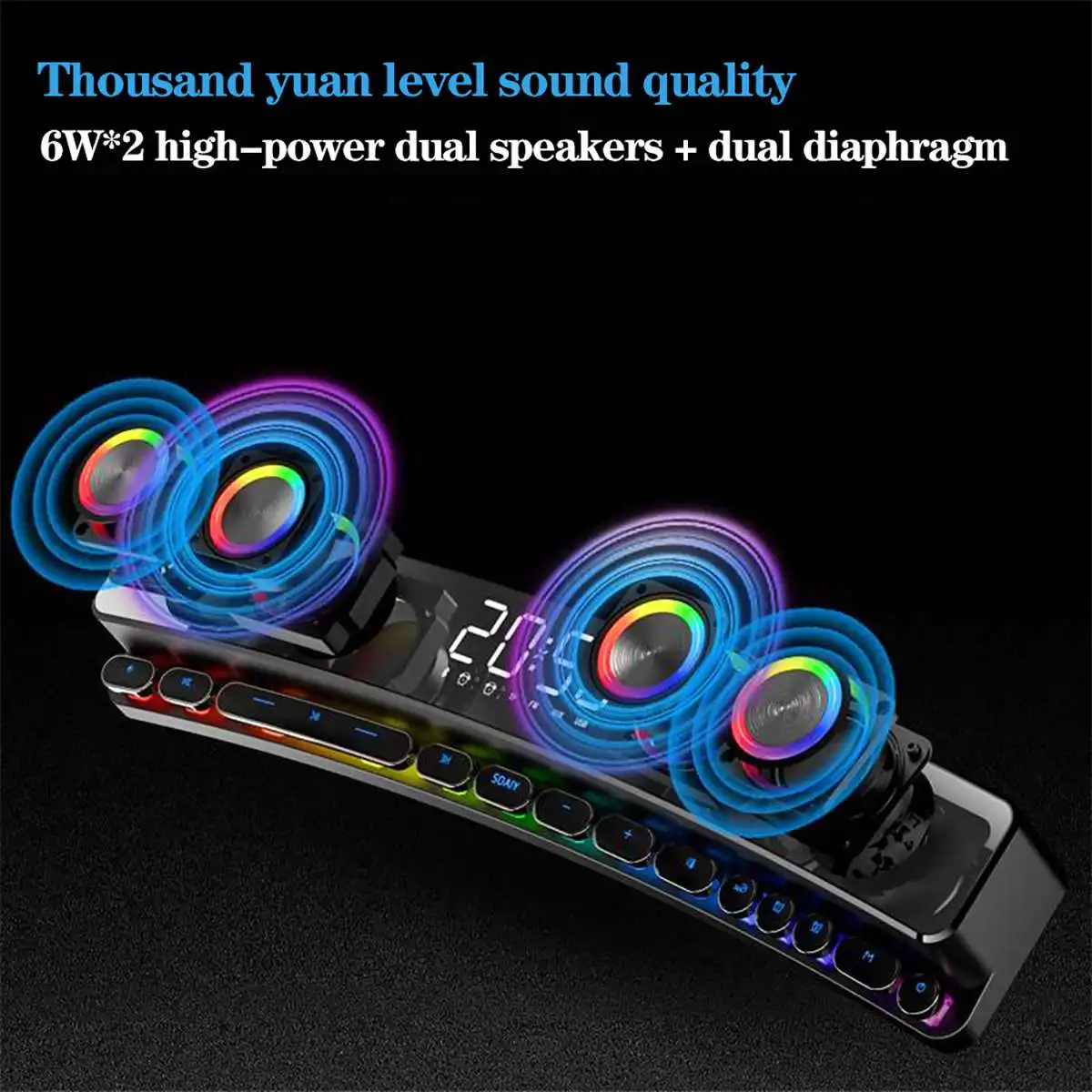 3600mAh Bluetooth Wireless Game Speaker soundbar USB 3D Stereo Subwoofer AUX FM Home Clock Indoor Sound Bar Computer Loudspeaker
3600mAh Bluetooth Wireless Game Speaker soundbar USB 3D Stereo Subwoofer AUX FM Home Clock Indoor Sound Bar Computer Loudspeaker