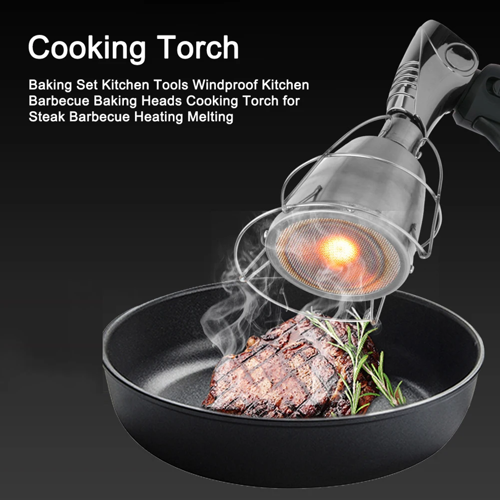 Steel Searing Torch Culinary Torch Attachment Windproof Kitchen Barbecue Baking Heads Cooking Torch for Barbecue Heating Melting
Steel Searing Torch Culinary Torch Attachment Windproof Kitchen Barbecue Baking Heads Cooking Torch for Barbecue Heating Melting