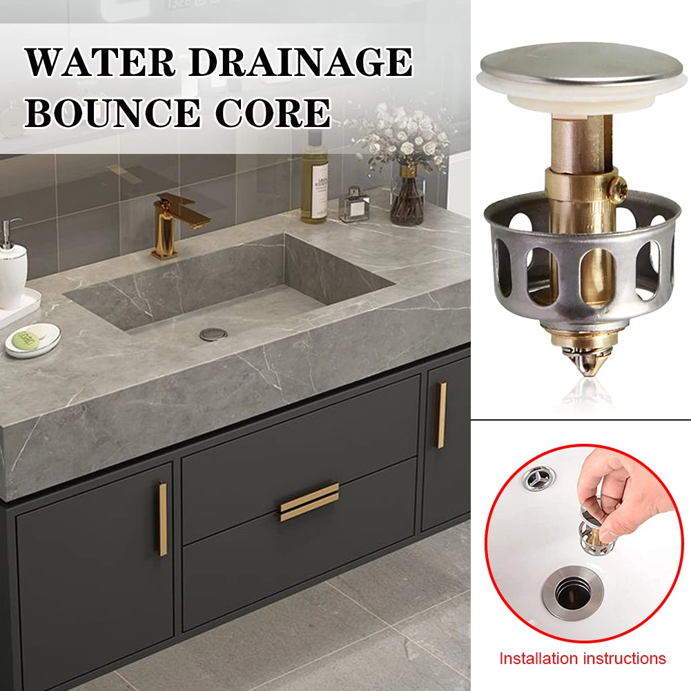 Universal Wash Basin Bounce Drain Filter No Overflow Bathroom Sink Drain Plug with Basket Universal Kitchen Bathroom Strainer
Universal Wash Basin Bounce Drain Filter No Overflow Bathroom Sink Drain Plug with Basket Universal Kitchen Bathroom Strainer