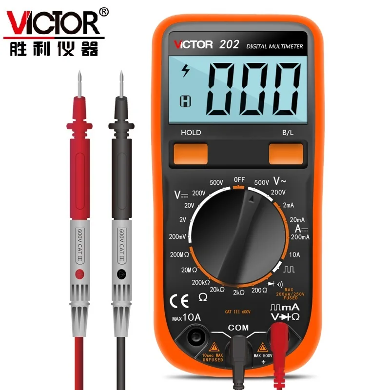 VICTOR VC201/202/203 Digital Multimeter AC/DC Voltage Current Resistance Digital Universal Meter Burn-proof Pocket Multimeter
VICTOR VC201/202/203 Digital Multimeter AC/DC Voltage Current Resistance Digital Universal Meter Burn-proof Pocket Multimeter
